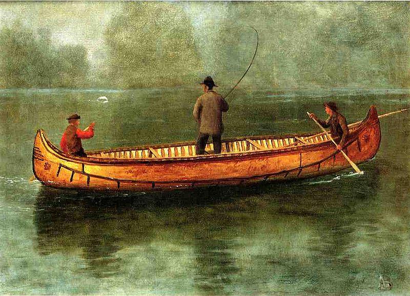 Albert Bierstadt Fishing_from_a_Canoe